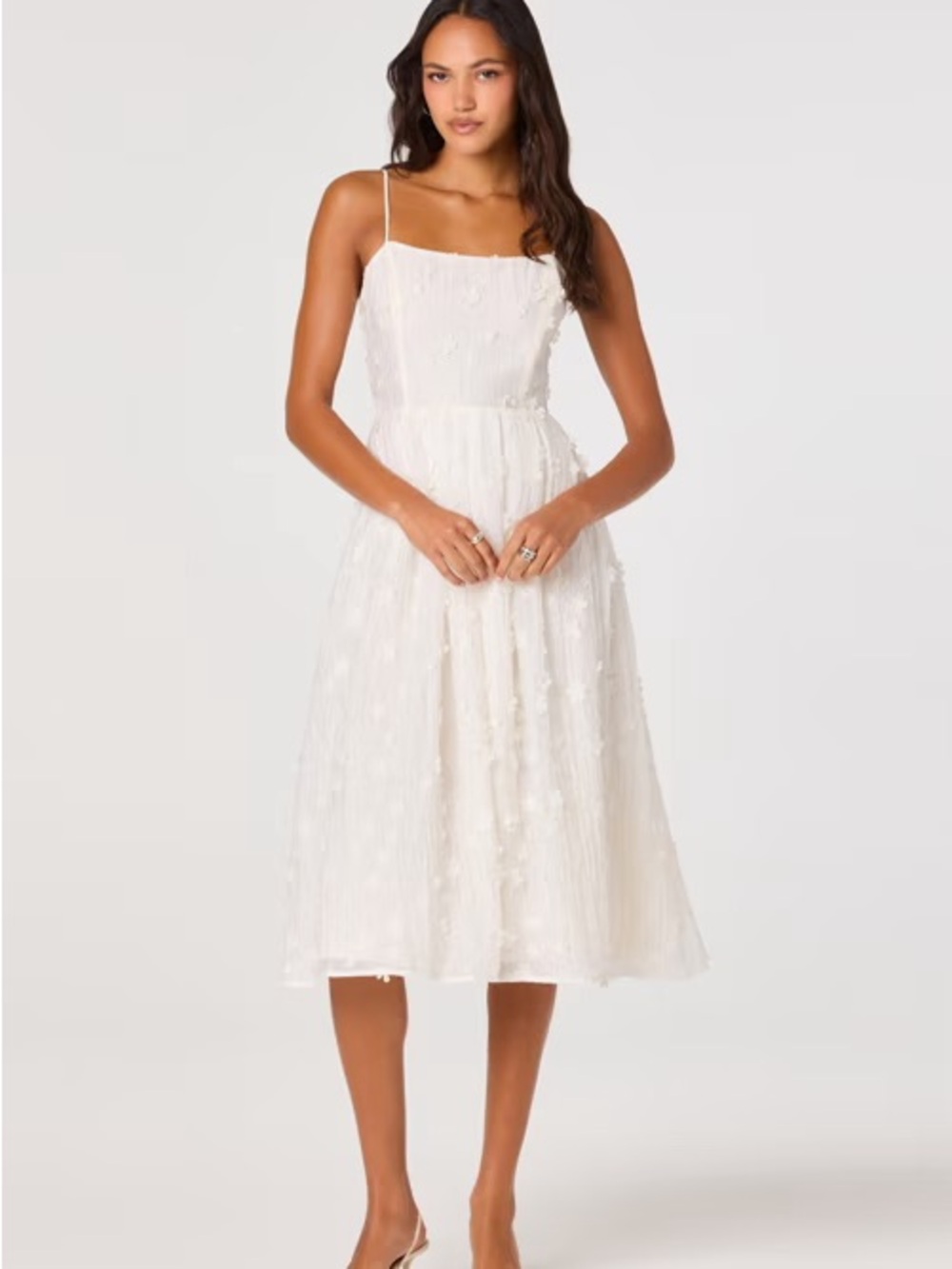 Avani 3D Floral Applique Midi Dress